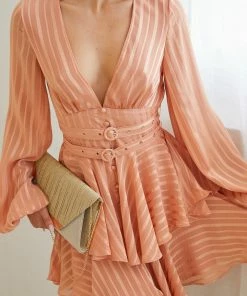 Wild Ginger DRESSES Birkley Dress - Rust Stripe