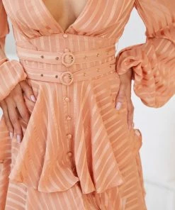 Wild Ginger DRESSES Birkley Dress - Rust Stripe