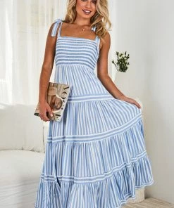 Sweetacacia Bowie Dress - Blue Stripe