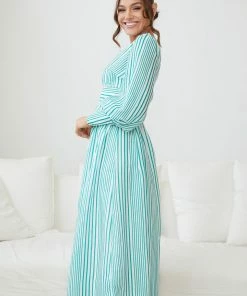 Wild Ginger Breighlyn Dress - Green Stripe