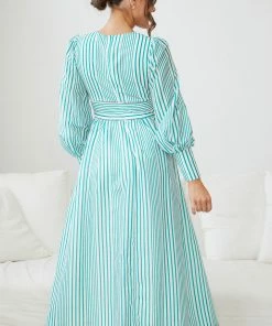 Wild Ginger Breighlyn Dress - Green Stripe