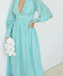 Wild Ginger Breighlyn Dress - Green Stripe