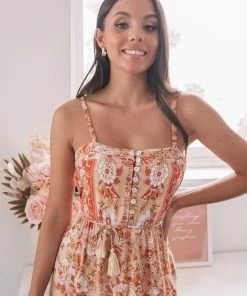 WeLove Fashion Bridget Dress - Apricot Print