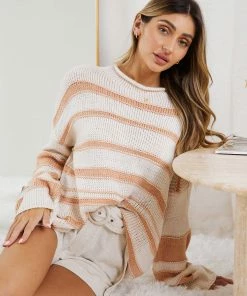 White Closet Brigita Knit - Cream Stripe CLOTHING 14 White Closet Brigita Knit - Cream Stripe CLOTHING