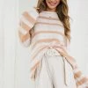 White Closet Brigita Knit - Cream Stripe CLOTHING