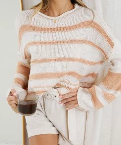 White Closet Brigita Knit - Cream Stripe CLOTHING 13 White Closet Brigita Knit - Cream Stripe CLOTHING