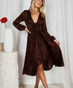 Sunny Girl Bryleigh Dress - Bronze Print DRESSES