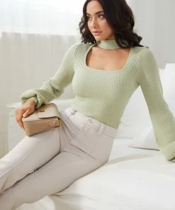 Style State CLOTHING Brylise Knit Top - Avocado