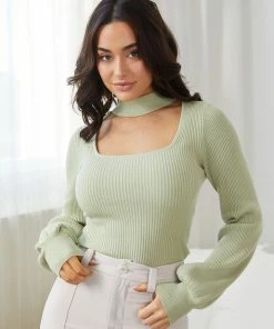 Style State CLOTHING Brylise Knit Top - Avocado