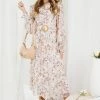 CSA (Lorraine Designs) Midi Dresses Cacia Dress - Beige Floral