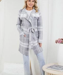 HQ Fashion Caesarea Coat - Grey Print