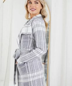 HQ Fashion Caesarea Coat - Grey Print