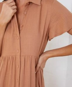 Miracle Fashion DRESSES Calabria Dress - Tan