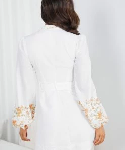 Wild Ginger Calanthe Dress - White Floral DRESSES