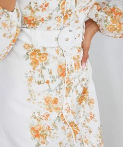 Wild Ginger Calanthe Dress - White Floral DRESSES
