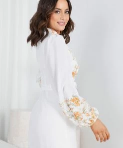 Wild Ginger Calanthe Dress - White Floral DRESSES