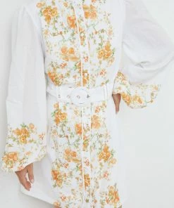 Wild Ginger Calanthe Dress - White Floral DRESSES