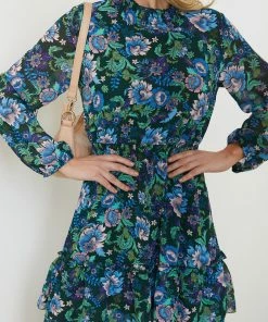 Miracle Fashion DRESSES Calliope Dress - Dark Green Floral