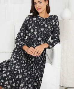 Dream House DRESSES Calvinah Dress - Black Floral