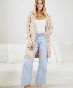 HQ Fashion CLOTHING Camdenne Cardigan - Camel Print