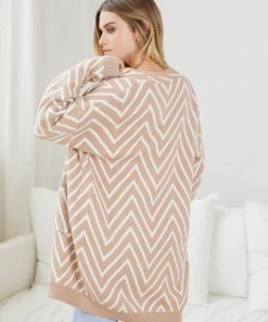 HQ Fashion CLOTHING Camdenne Cardigan - Camel Print