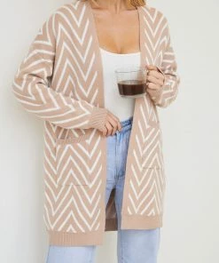 HQ Fashion CLOTHING Camdenne Cardigan - Camel Print