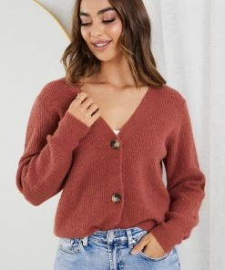 HQ Fashion CLOTHING Carmelline Cardigan - Rust