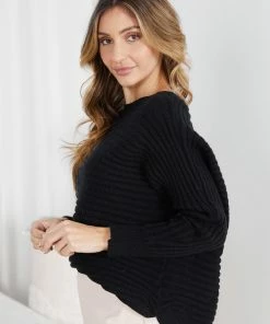 Rock Denim CLOTHING Caught Knit - Black