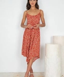 HQ Fashion DRESSES Cesarina Dress - Rust Spot