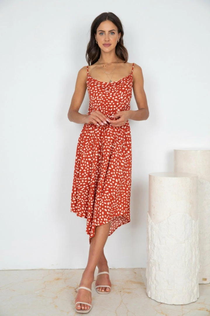 HQ Fashion DRESSES Cesarina Dress - Rust Spot 3 HQ Fashion DRESSES Cesarina Dress - Rust Spot