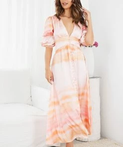 Wild Ginger DRESSES Charis Dress - Orange Print