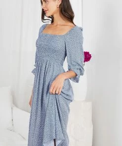 Miracle Fashion Cherise Dress - Blue Print