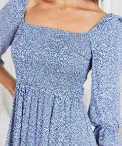 Miracle Fashion Cherise Dress - Blue Print