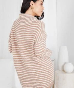 Miracle Fashion Cheska Knit - Brown Stripe CLOTHING