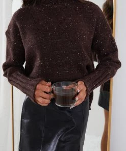 Qtrend Fashion PTY LTD Chesterfield Jumper - Chocolate Maternity Dresses