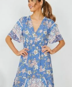 HQ Fashion Chikka Dress - Blue Print DRESSES