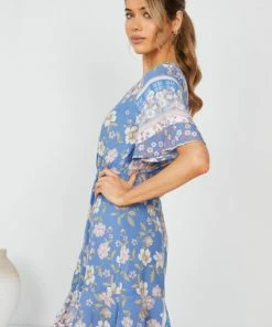 HQ Fashion Chikka Dress - Blue Print DRESSES