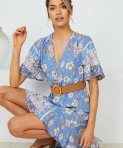 HQ Fashion Chikka Dress - Blue Print DRESSES