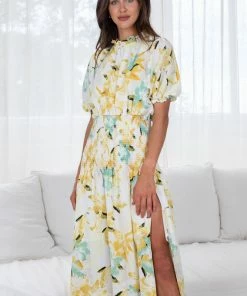 YH & Co (Chloe Yip) Chloris Dress - Yellow Floral DRESSES