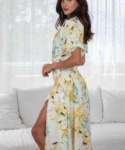 YH & Co (Chloe Yip) Chloris Dress - Yellow Floral DRESSES 10 YH & Co (Chloe Yip) Chloris Dress - Yellow Floral DRESSES