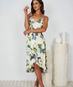 Kaarlo Fashion Pty Ltd DRESSES Clarissa Dress - White Floral 10 Kaarlo Fashion Pty Ltd DRESSES Clarissa Dress - White Floral