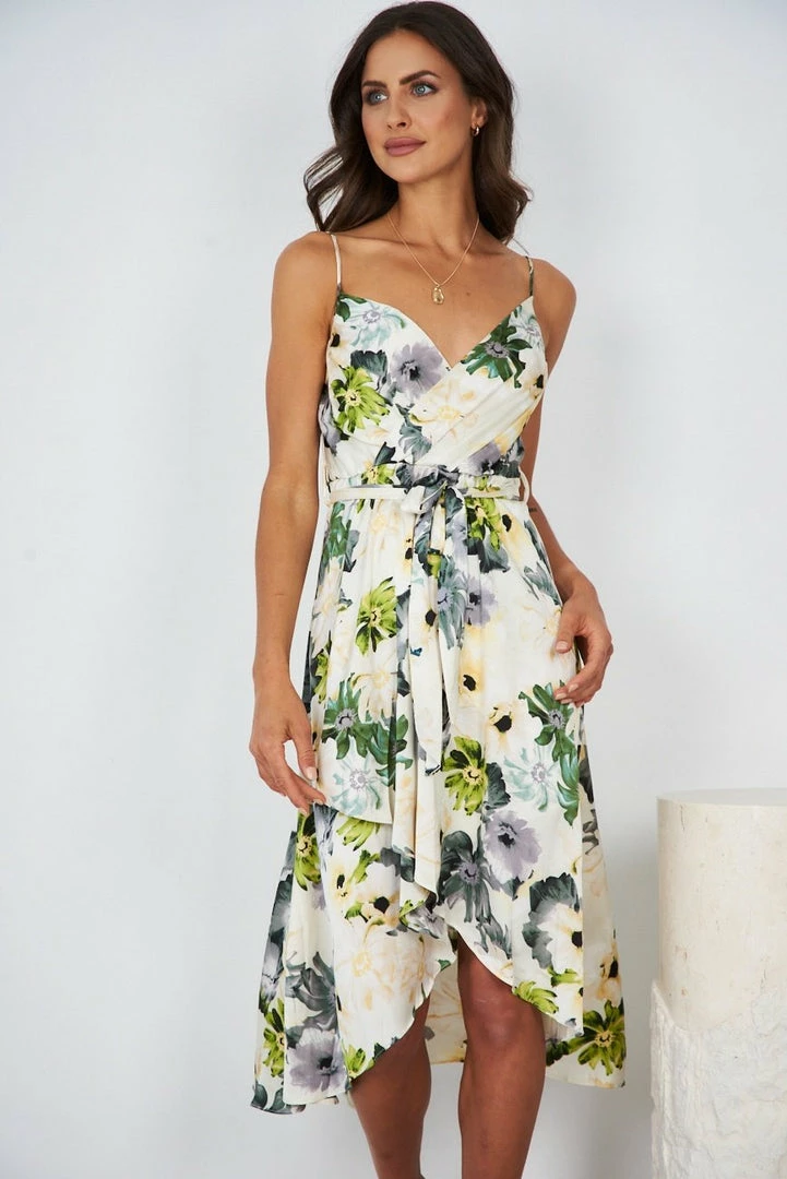 Kaarlo Fashion Pty Ltd DRESSES Clarissa Dress - White Floral 3 Kaarlo Fashion Pty Ltd DRESSES Clarissa Dress - White Floral