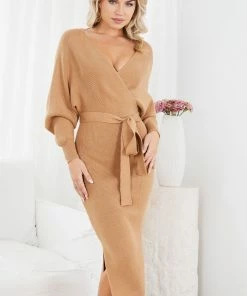 Indikah Classy Dress - Tan