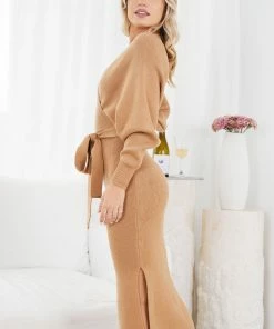 Indikah Classy Dress - Tan