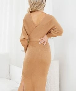 Indikah Classy Dress - Tan
