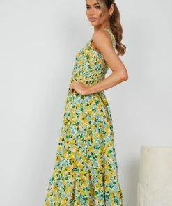 Reverse Claudia Dress - Yellow Floral