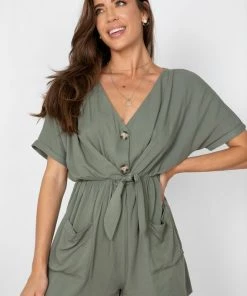 HQ Fashion Clava Playsuit - Khaki CLOTHING