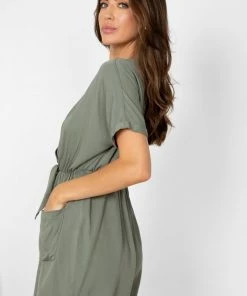 HQ Fashion Clava Playsuit - Khaki CLOTHING