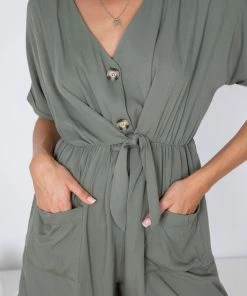 HQ Fashion Clava Playsuit - Khaki CLOTHING