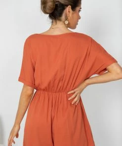 HQ Fashion CLOTHING Clava Playsuit - Rust